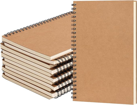 EOOUT 12 Pack A5 Blank Spiral Notebooks Sketchbooks, Unlined Journals 5.5 x 8.3in, 50 Sheets 100 Pages, Diary Sketch Books for Drawing, Art, Students, Office