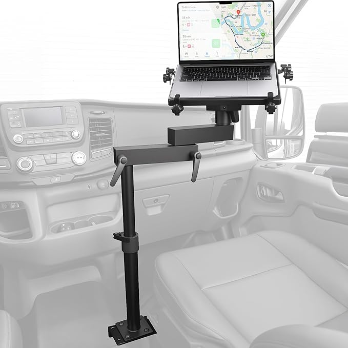 MELIPRON Van Laptop Mount Fit for Ford Transit 2014-2023 150 250 350 Cargo Van Laptop Holder Stand