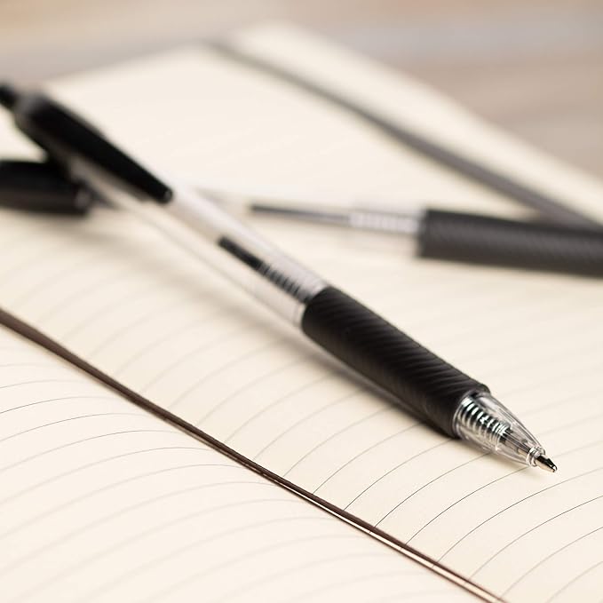Simply Genius Bulk Pens - 200 Pack, Black Retractable, Medium Ballpoint - Smooth Writing with Comfortable Grip - Ink Pens Bulk for Office & School Supplies
