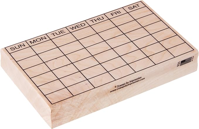 Stamps by Impression Journal, Habit Tracker, Calendar Rubber Stamp 2.75" x 4.75" 6 Row ST 1320