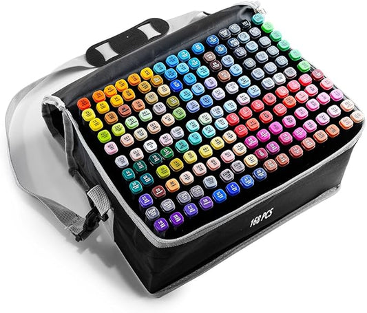 Alcohol Markers 168 Colors with Base Dual Tip Art Drawing Markers for Anime Sketch Illustrations - Refillable
