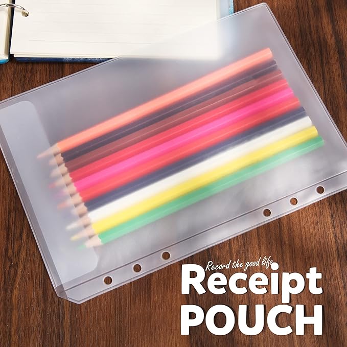 LEOBRO A5 Paper, Planner Inserts for A5 Binder, 5.5 x 8.5 Lined Paper with Binder Pockets, for Refillable Notebook, Journal, Planner Refills