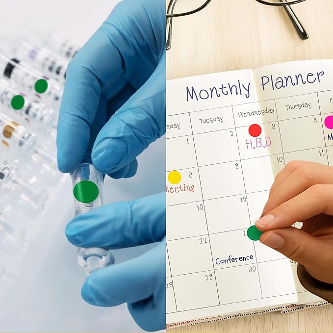 ChromaLabel 0.25 inch Forest Green Sticky Color Coding Dot Stickers, Ideal for Pricing, Office Supplies, Teachers, Comes with Handy Dispenser - Great for Retail, Manufacturing, Recreation