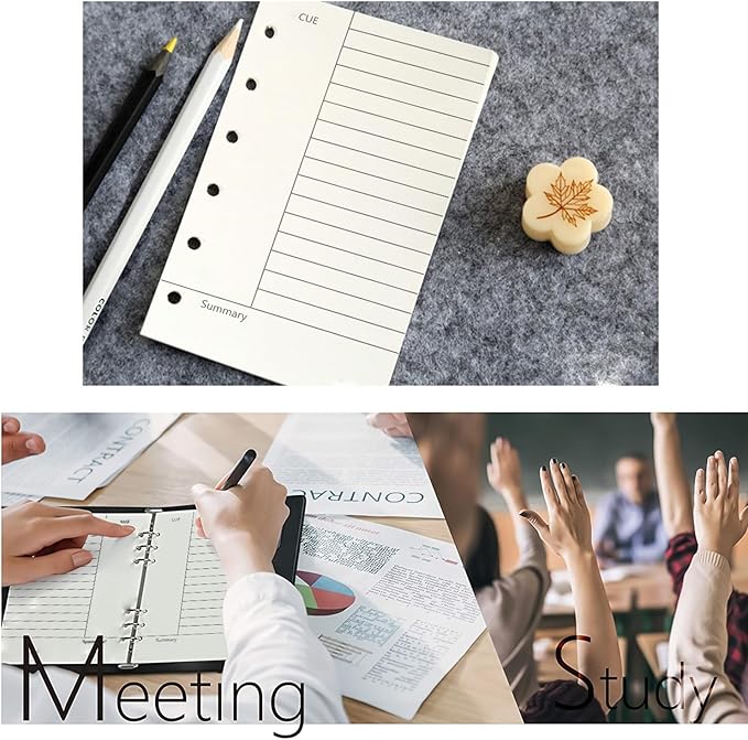 A7 Planner Refill, 3 Pack 135 Sheets/270 Pages Planner Inserts Thick Refillable Paper, 6 Ring Filler Inserts Loose Leaf Paper Cornell Refill for 6 Hole Binder Journal Notebook(4.72'' x 3.34'')
