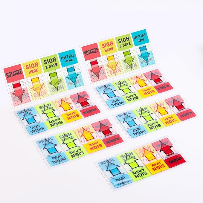 Sign Here Tabs 560 Pcs Sign Here Stickers for Documents Notebooks Home Office School Supplies(4 Colors)