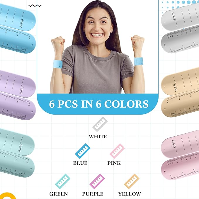6 Pcs Nurse Silicone Bracelet to Do List Slap Silicone Reminder Bracelet Reusable Wearable Wrist Waterproof for Work Wrist Strap(Fresh Color,Classic Style)