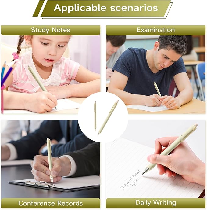 RIANCY Aesthetic pens Black Ink Pens Cream Pen Fine Point Smooth Writing Pens, High-End Series Pens for Journaling Note Taking, Cute Office School Supplies Gifts for Women Men