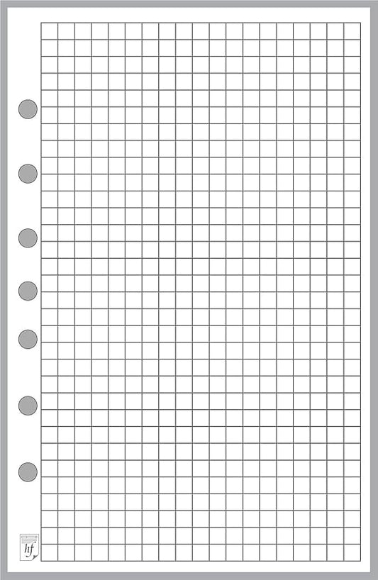 Classic Size Graph Paper Refill, 0.25” Grid, Sized and Punched with 7 Holes for 7-Ring Notebooks Such as Franklin, etc. (5.5" x 8.5")