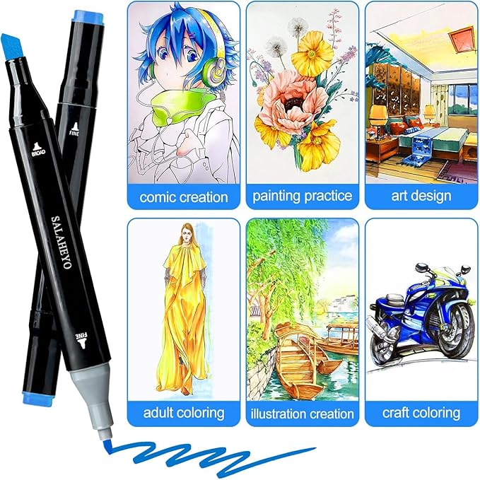 168 Colors Alcohol Markers with Base Art Drawing Markers Set for Adults Painting,Coloring,Sketching, Comics, Illustration- Refillable