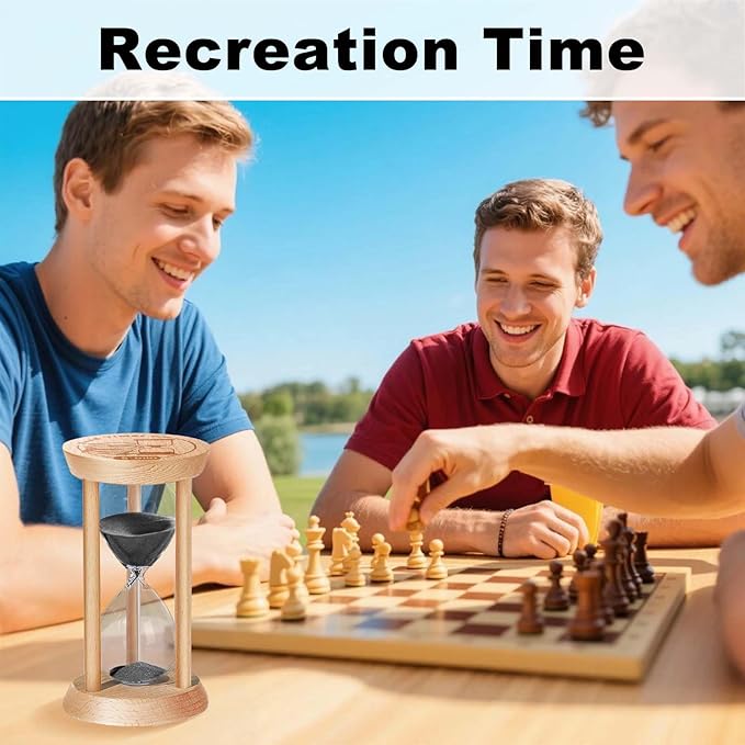 5 Minute Hourglass, 5 Min Wooden Sand Timer, Wood Sand Watch, Five Minute Mini Hour Glass, Reloj De Arena, Small Sandglass for Toothbrush Timer, Cooking, Decorative, Work, Game, Gift, Black