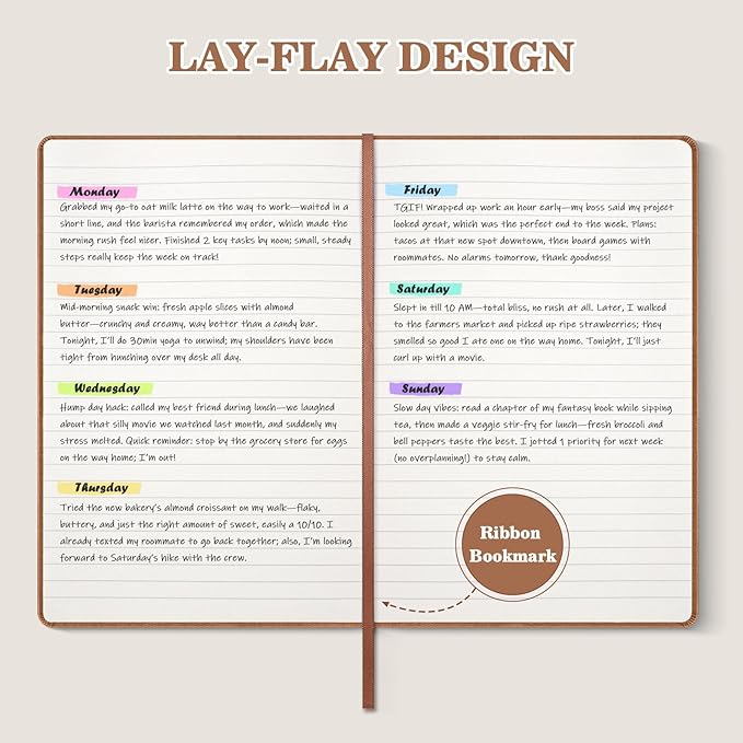 OMEYA 4 Pack Lined Journal Notebooks for Work, 100gsm Thick Paper, 5.7"x 8.3", College Ruled A5 Notebook Bulk, Leather Journal for Writing, Hardcover Notebooks for School, Office, Journal for Men