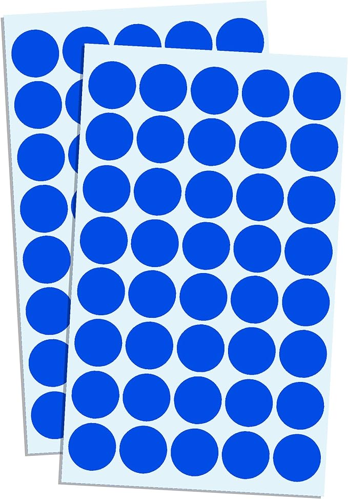 8000 Pack, 3/4" Round Dot Stickers Circle Labels - Blue