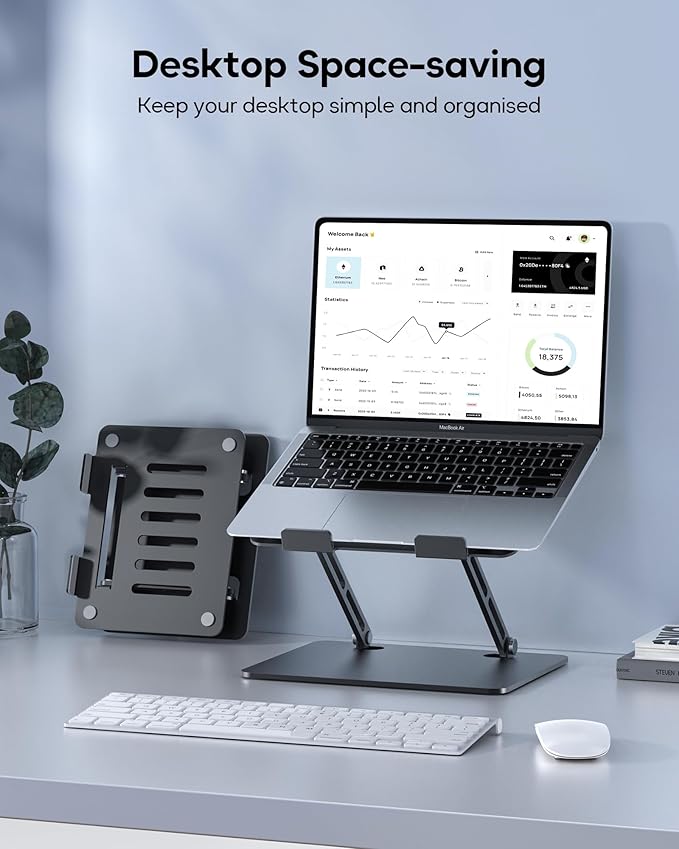 Adjustable Laptop Stand, Ergonomic Computer Stand for Desk, Aluminum Ventilated Colling Laptop Riser Holder Mount Compatible with MacBook Pro Air, HP, Dell 10-15.6" All Laptops