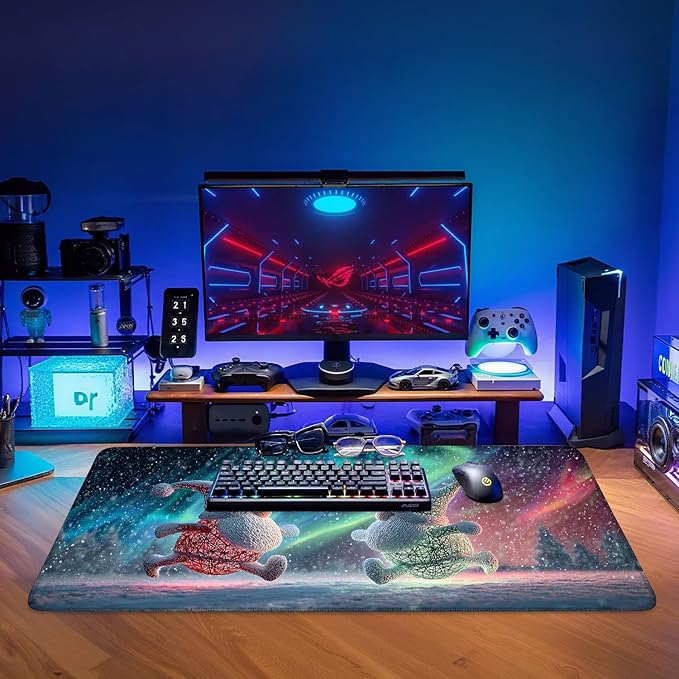 Christmas Santa Claus Dancing Gaming Mouse Pad – 35.4 x 15.7 Inch Extra Large Extended Desk Mat for Gaming & Office