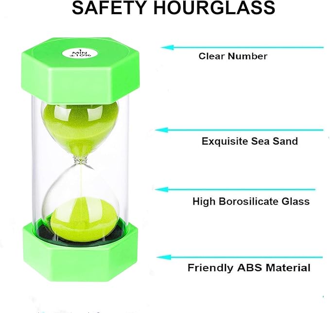 SuLiao Hourglass Timer 3 Minute:Colorful Sand Clock, Small Green Sand Watch 3 Min,Reloj De Arena, Plastic Hour Glass Sandglass Timer for Kids, Games, Classroom, Kitchen, Decoration