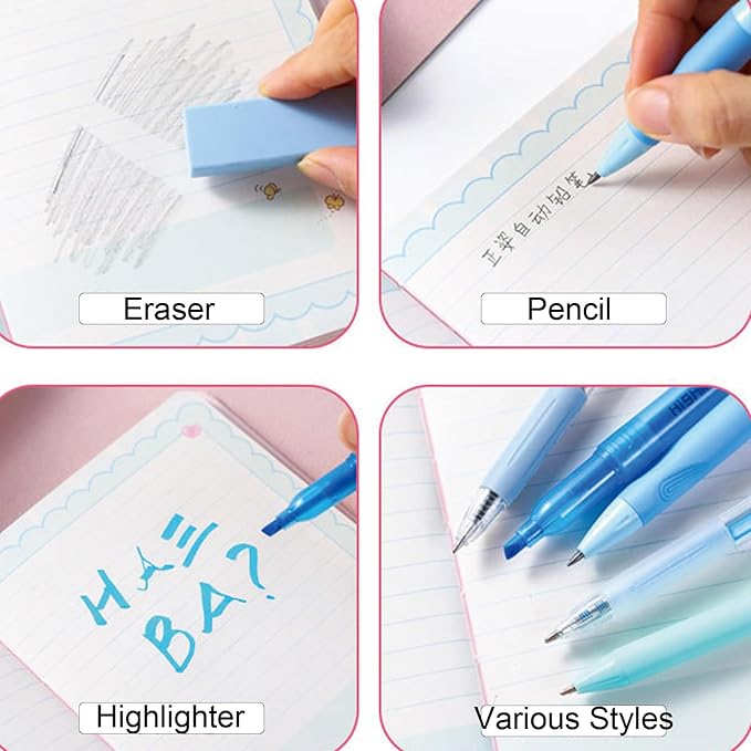8 Pcs Cute Purple Stationery Set for Girls Boys Kids Women Back to School Supplies Office Supplies Kawaii Candy Colors Stationery Gift (Purple)