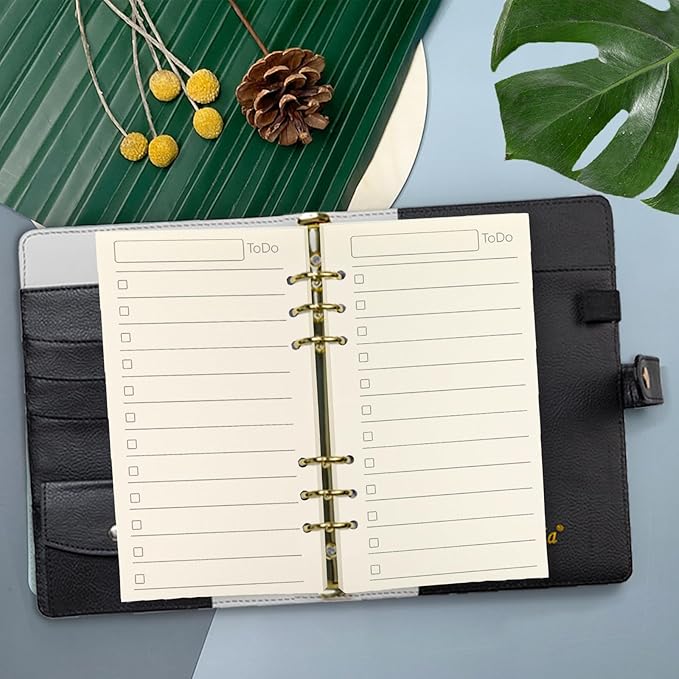 Spiral Notebook Refill,A6 6 Ring Binder Refill,Loose Leaf Paper for Filofax,100gsm Thicker Paper-Harphia (A6 3.74 x 6.77'',to do List)