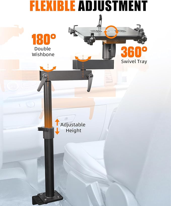 MELIPRON Van Laptop Mount Fit for Ford Transit 2014-2023 150 250 350 Cargo Van Laptop Holder Stand
