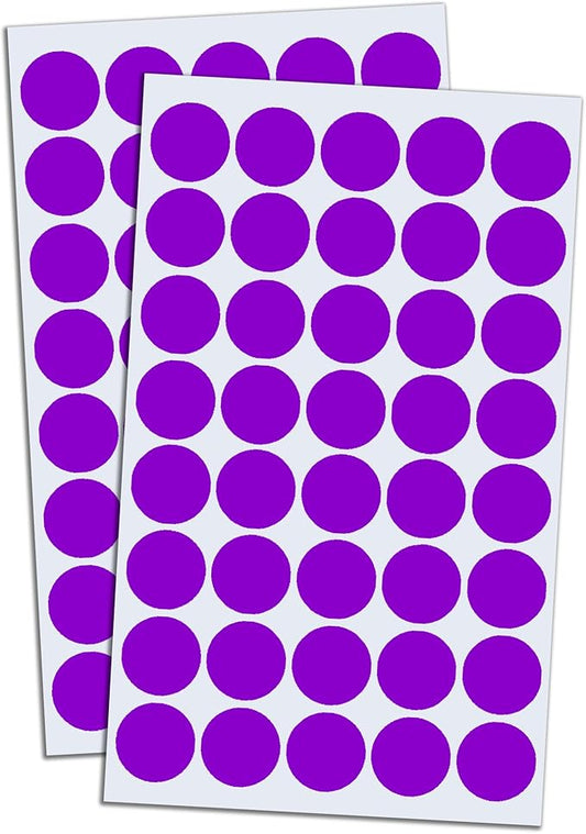 8000 Pack, 3/4" Round Dot Stickers Circle Labels - Purple