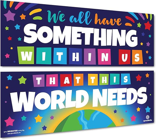 Sproutbrite 13.5" x 39" Classroom Decorations - Banner and Poster for Teachers - Bulletin Board and Wall Decor for Pre School, Elementary and Middle School