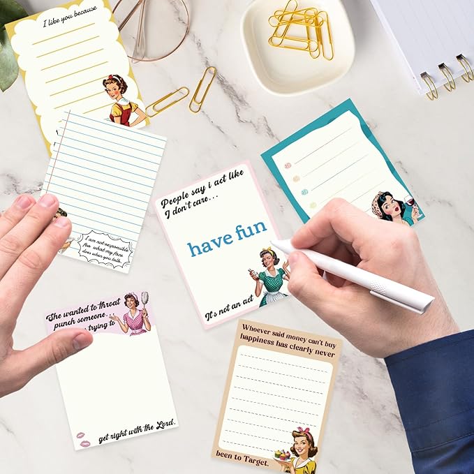 Funny Sticky Notes Gifts - 9 Pack Funny Sticky Notes for Work 3x4 Inch, Sarcastic Post Memo Pads Work Gag Gifts for Coworkers, Self-Stick Notepads Office Study Supplies (450 Sheets)