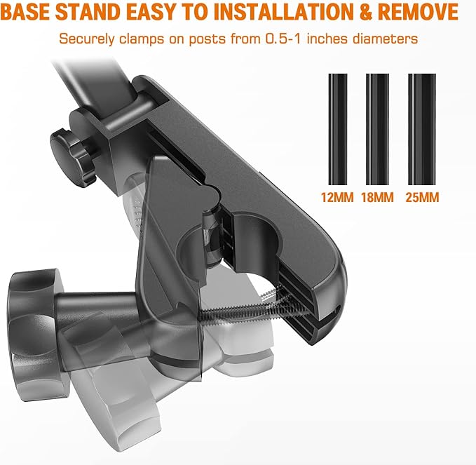 Tablet Holder for Microphone Stand, Mic Music Stand Tablet Holder for iPad, Smartphone Tablet Mic Stand Mount for Shee Music Fits Devices from Screen Size 4.7 to 12.9 Inches