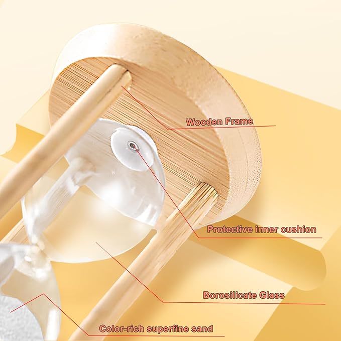 Sand Timer 30 Minute,Hourglass,White Sand Watch 30 Min,Decorative Wooden Sandglass for Work,Study,Cooking,Desk Decor & Gift