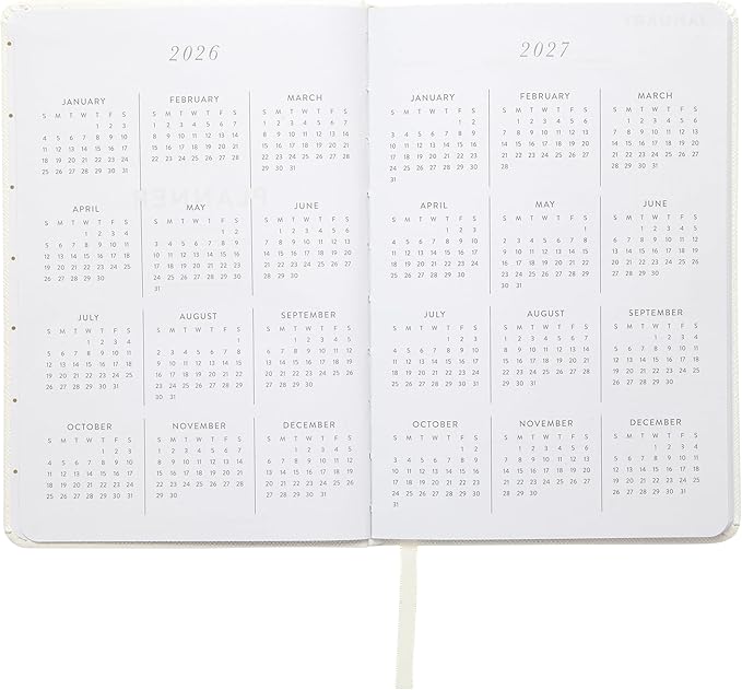 WORLD TRAVELER 2026 Planner - Weekly and Monthly Planner - 6x8 Planning Notebook & Calendar Agenda with Pen, White/Ivory