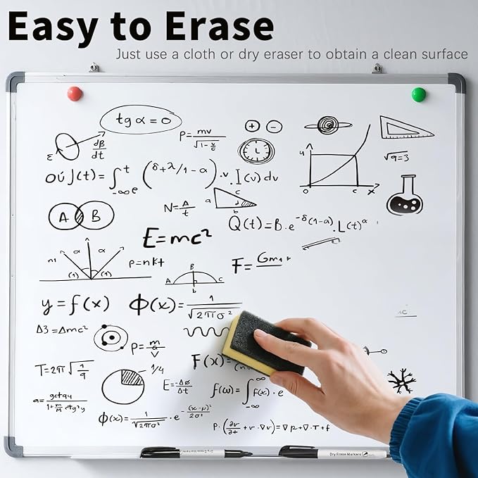 Duchong Dry Erase Markers, 30 Packs Black Fine Tip Whiteboard Markers for Kids Teachers, Dry Erase Pens Bulk for Classroom Home, Back to School Supplies