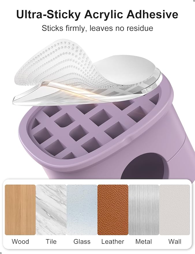 6 Pack Magnetic Cable Clips [1s Open/Lock], Laitver Cord Organizer Holder Strong Adhesive Desk Cable Management- Organize Charging Cords Neatly for Home, Office, Car,Desk, Nightstand-Purple