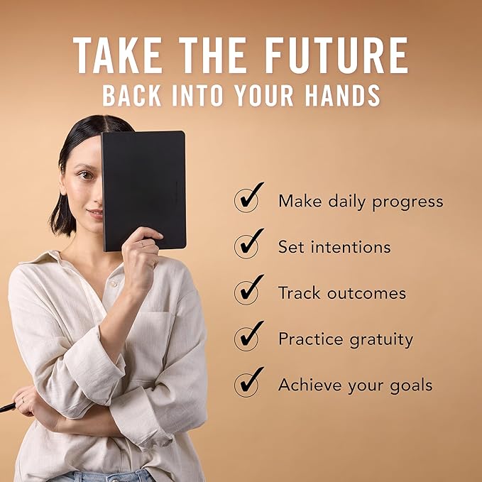 MI GOALS Goal Digger Daily Planner 2026 | Dated Journal for Gratitude, Progress & Habit Tracking | Day-To-A-Page B5 (Black)