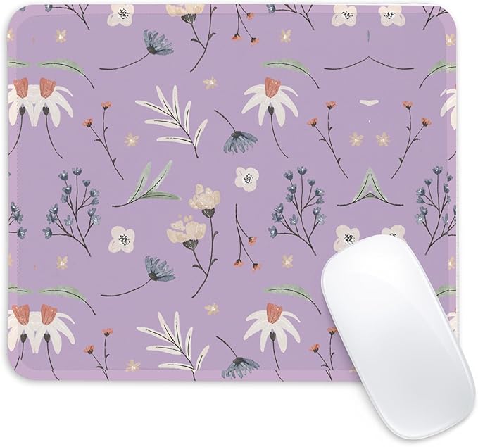 Flower Square Mouse Pad,Non-Slip Rubber Base Mouse Pad,Home Office Decoration Desktop Accessory,Laptop Mouse Pad for Office Laptops,9.4x7.8x0.12inch 10