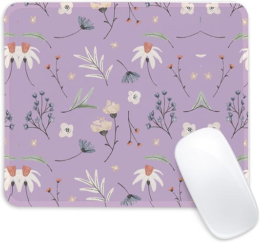 Flower Square Mouse Pad,Non-Slip Rubber Base Mouse Pad,Home Office Decoration Desktop Accessory,Laptop Mouse Pad for Office Laptops,9.4x7.8x0.12inch 10