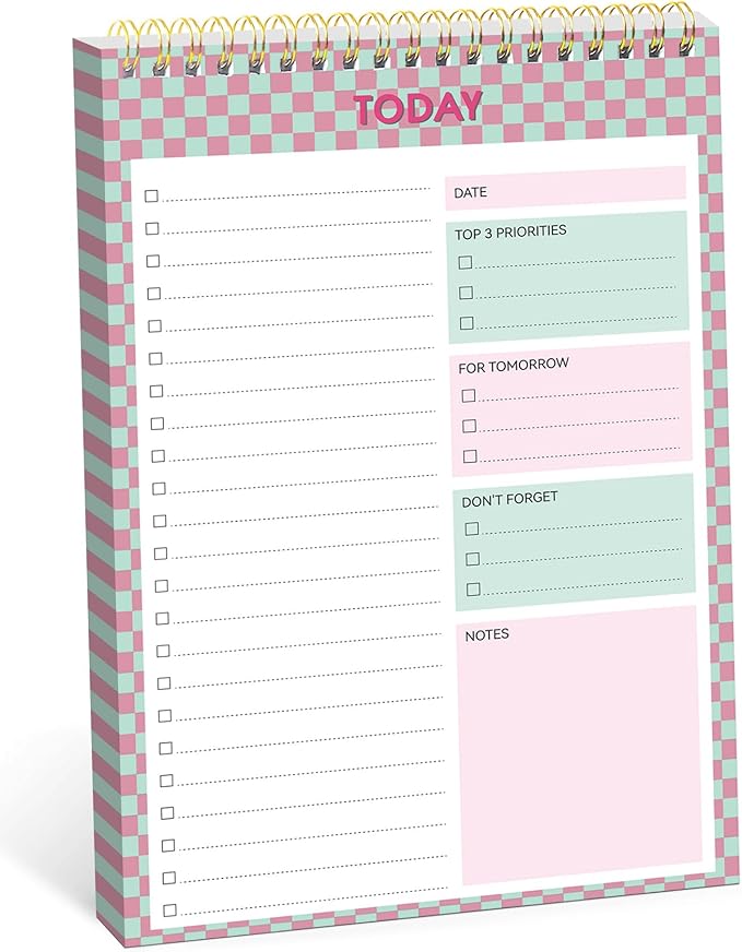 To Do List NotePad, Aesthetic To Do List Notebook for Work With 52 Sheet For Daily Tasks and Goal Setting, Undated Daily Planner Perfect for Office, Home and School Supplies - Bubble Checkered