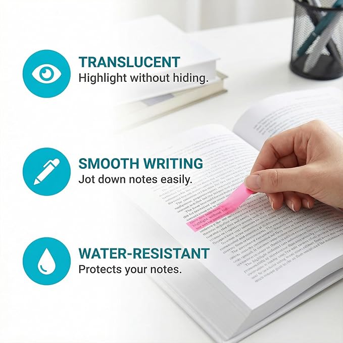 280 Pcs Sticky Tabs, Sticky Note Tabs, Page Markers Bright Sticky Tabs, Small Sticky Notes Flags and Arrow Flags, Fluorescent Index Tab Stickers for Notebooks (7 Colors)