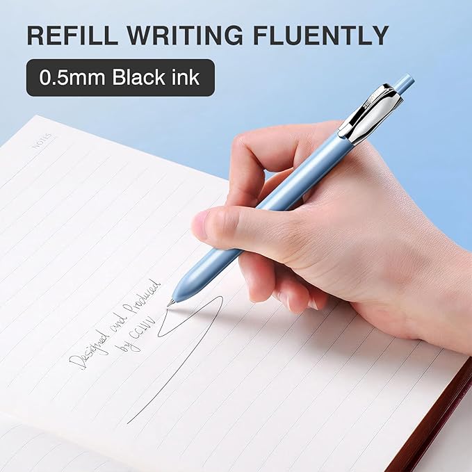 Ddaowanx Gel Pens,5Pcs Fine Point Smooth Writing Pens,0.5mm Quick Dry Black Ink for Journaling,Writing,Note Taking,Office&School Supplies,Aesthetic Desk Accessories for Women