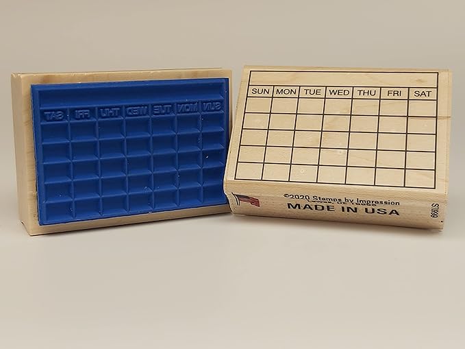 Stamps by Impression Journal, Habit Tracker, Calendar Rubber Stamp 1.5" x 2.25" 5 Row ST 0999