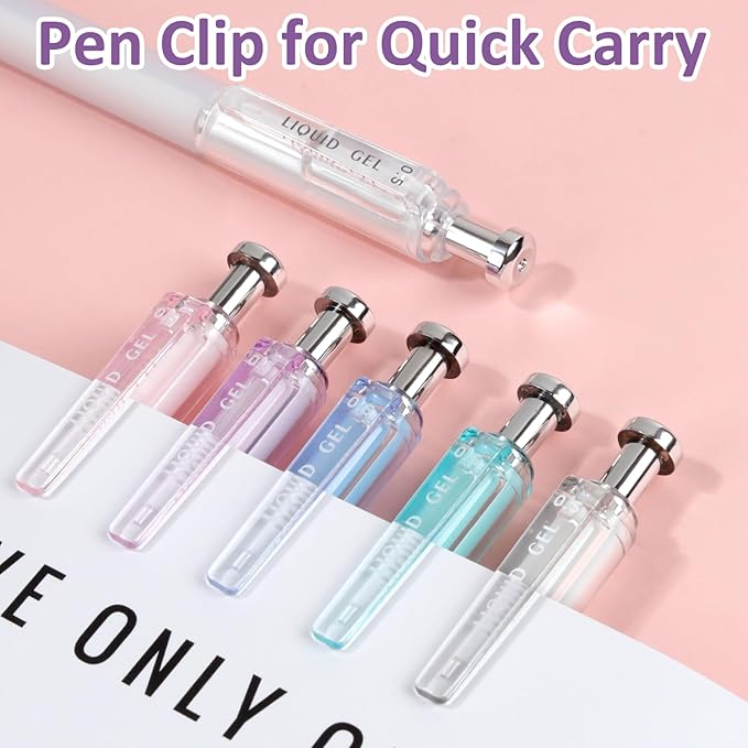 FIOVER Gel Pens, 6 Pcs 0.5mm Quick Dry Black Ink Pens, Fine Point Smooth Writing Pens, Retractable with Silicone Grip, High-End Cute Aesthetic Office School Supplies, Gifts for Women Men (6pcs black)