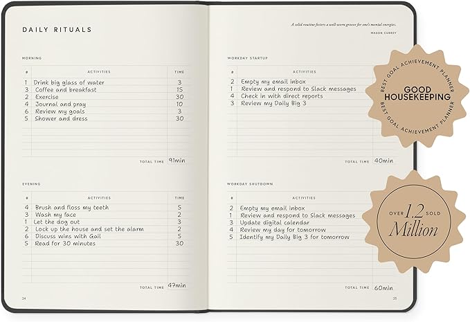 Full Focus Latte Linen Planner by Michael Hyatt - The #1 Daily Planner to Set Annual Goals, Increase Focus, Eliminate Overwhelm, and Achieve Your Biggest Goals - Hardcover
