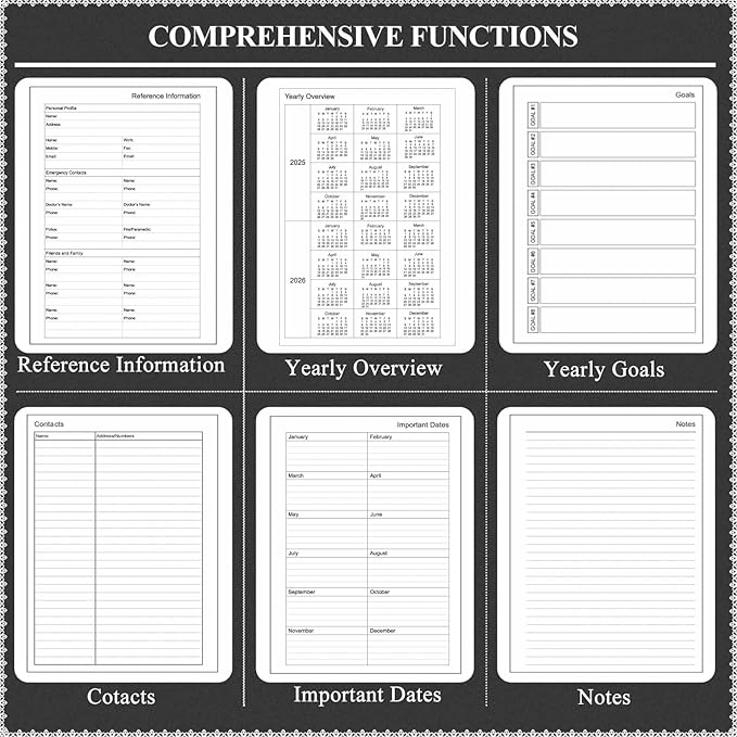 Tiankool 2026 Planner Refill for A5 6-Ring Binder,Weekly & Monthly Planner Inserts Runs from Jan 2026 to Dec 2026, 5-3/4" x 8-1/4"