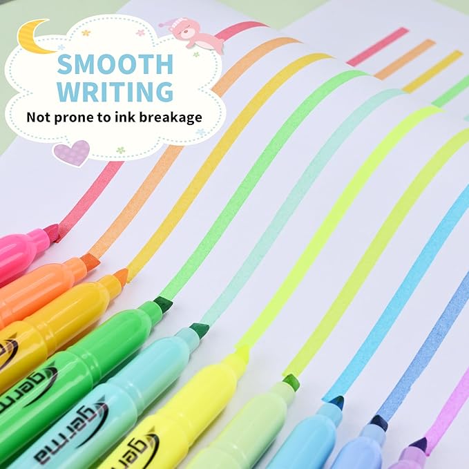 Highlighters Assorted Colors Set, 12 Pack, Chisel Tip Bright Colors, Dry Quickly Colored Highlighters for Journaling, Study Notes, School Office Supplies