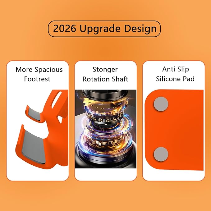 Metal Tablet Stand, Adjustable 360° Rotation Tablet Holder Compatible with 4-16" Tablet Such as iPad Pro Air, iPad mini, Tab S10 Ultra (Orange)