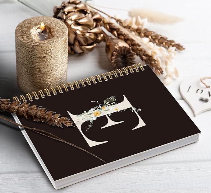 Trendy Personalized Journal Hardcover Spiral Notebook,Black Initial Letter E Notebook,Monogrammed Gifts for Women Teen Girl,College Ruled Hardcover Spiral Notebook 5.5 x 8.3