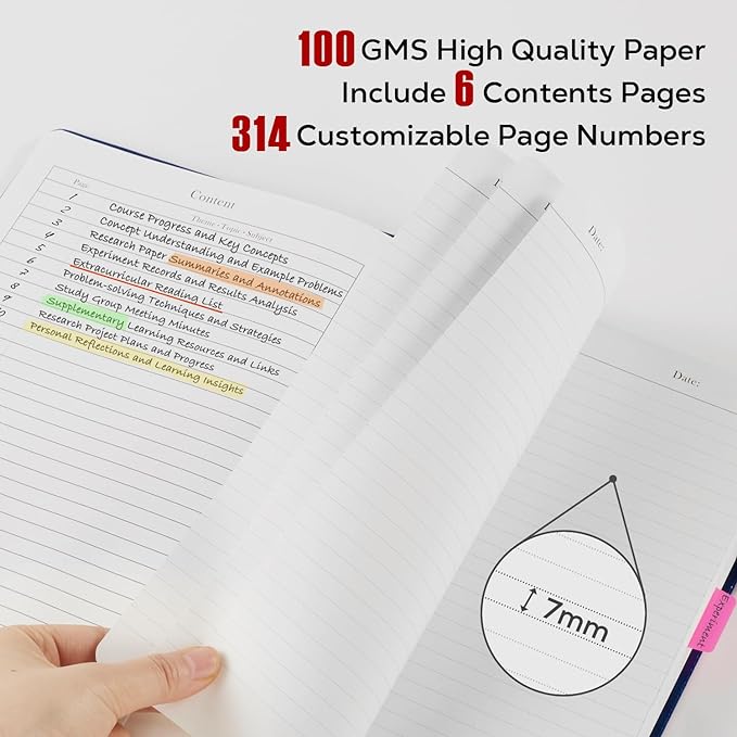 Thick Notebook Journals for Writing, Hardcover College Ruled Notebook Lined Journal for School Office Women and Men Work Organization, B5, 7.1'' X 10'', Burgundy, 320 Pages