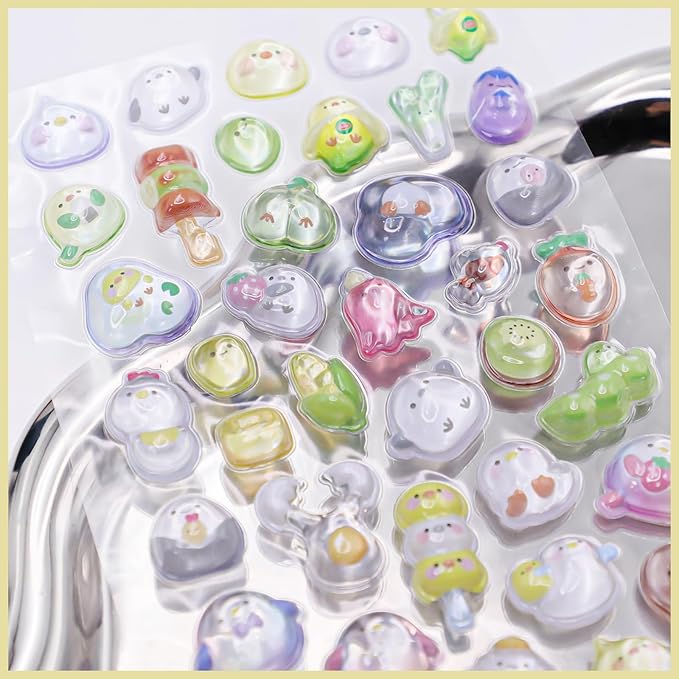 3D Cute Cartoon Chicken Puff Stickers - Kawaii Mini Puffy Stickers for Scrapbooks, Planners, Journals, Laptops & Phone Cases