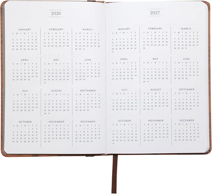WORLD TRAVELER 2026 Planner - Weekly and Monthly Planner - 6x8 Planning Notebook & Calendar Agenda with Pen, Size 6X8, Brown Map