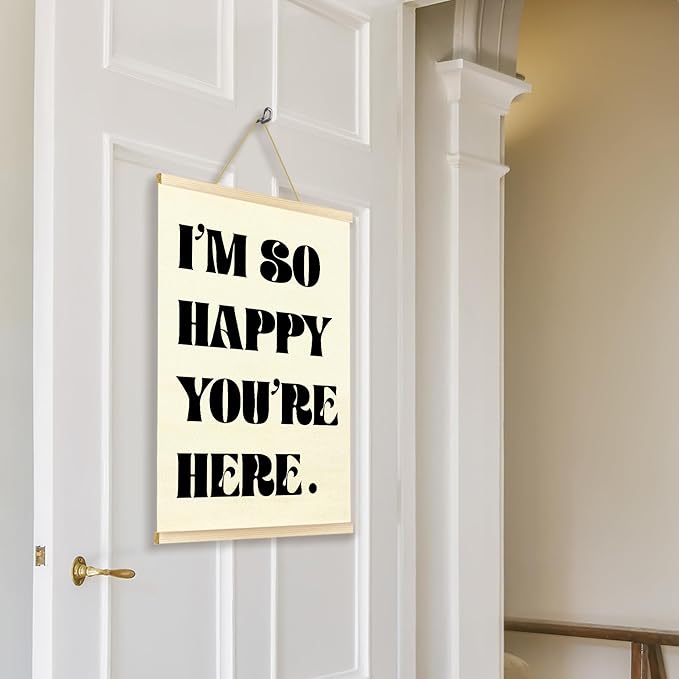 TAEDIN Boho Classroom Wall Art Poster Hanger Frame - White Nursery Wall Art with Wood Frames, Inspirational Wall Hanging Decor for Baby Kids Room School Home Bedroom, 12x16 Inches