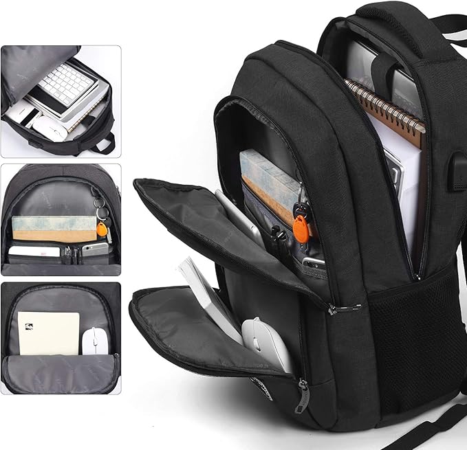 YAMTION Backpack for Men and Women,School Backpack for Teenager,15.6 inch Laptop Bookbag with USB Charging port for Business Work College Travel Trip