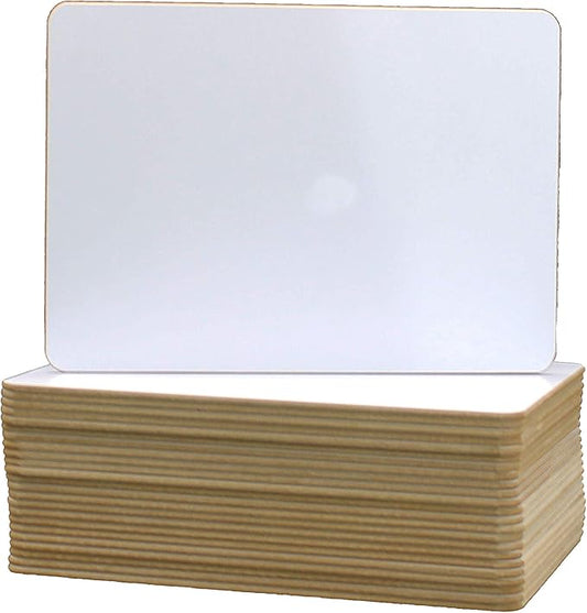 Flipside Products 6" x 9" Two-Sided Dry Erase White Boards, Classroom Pack, Double Sided Lapboard for Class, Reusable for Group Participation - 24 Pack