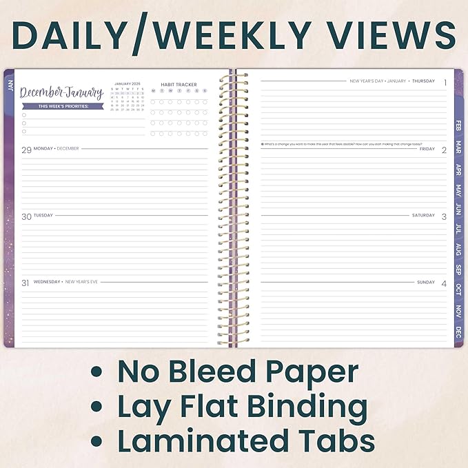 bloom daily planners 2026 Planner (January to December) - 8.5” x 11” Weekly & Monthly Dated Agenda Organizer Book with Stickers & Tabs - Flexible Soft Cover - Good Things Are Coming